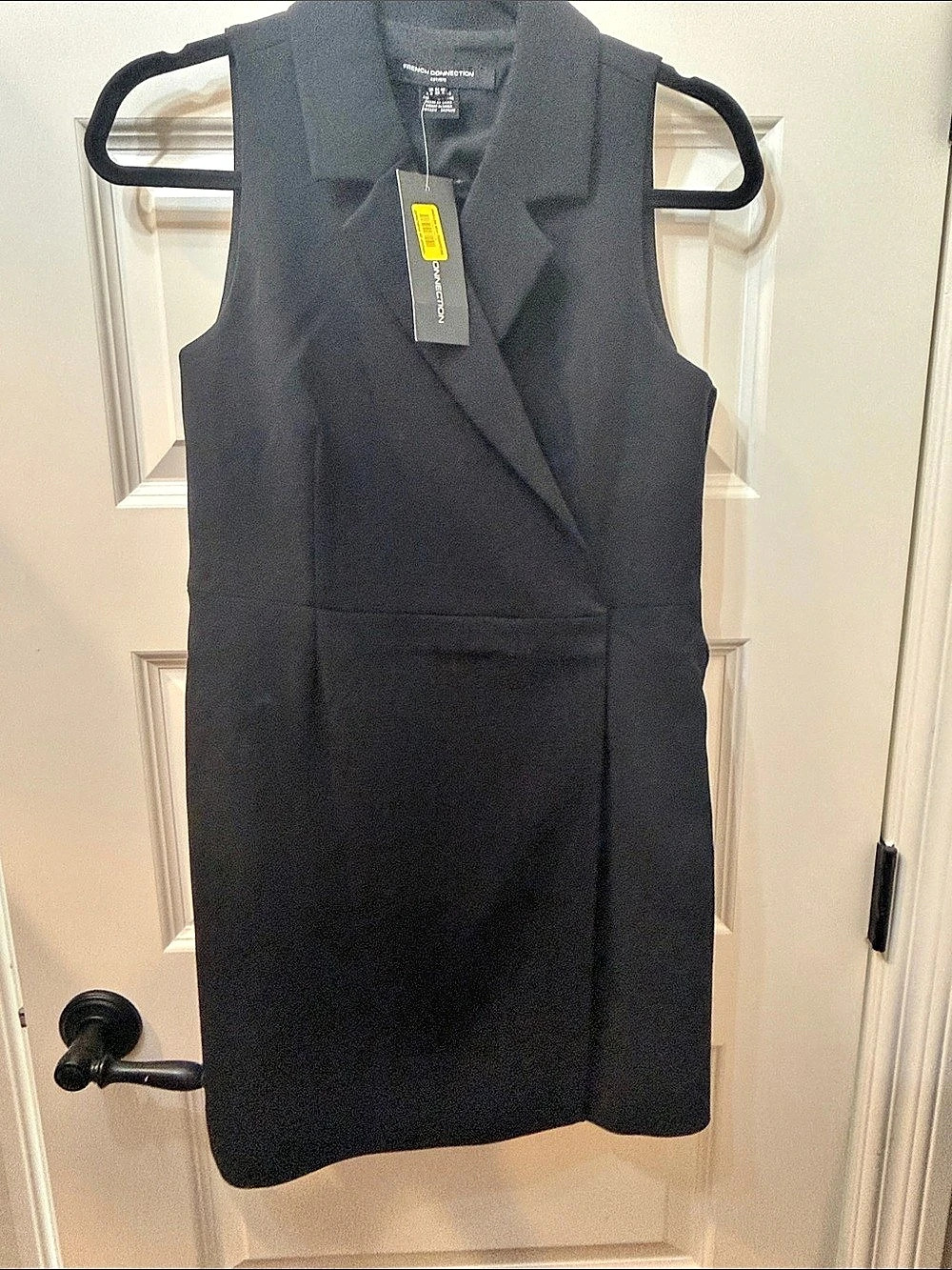 French Connection Whisper Sleeveless Blazer Minidress Black Medium
